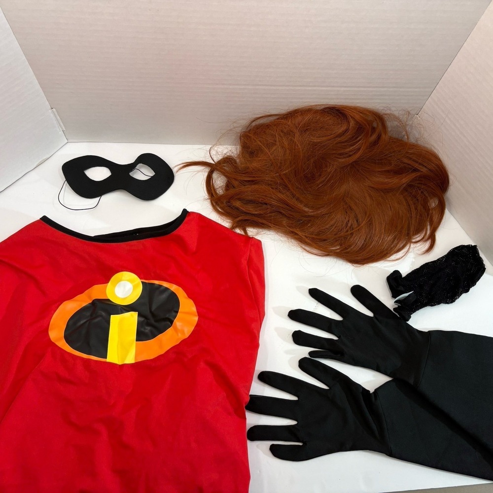 Disney Pixar Mrs Incredible Adult Costume Set Large 10-12 Suit Mask Gloves Wig
